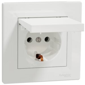 Priza simpla ingropata ST cu capac alba Schneider Asfora EPH3100121