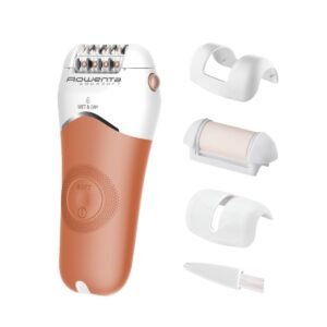 Epilator Rowenta Aqua Soft EP4920F0  40 min autonomie  Wet&Dry  4 accesorii  Skin Respect technology  bile pentru masaj  corai