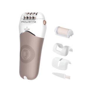 Epilator Rowenta AquaSoft Wet & Dry EP4924F0  2 trepte de viteza  24 de pensete  autonomie 40 minute  tehnologie Skin Respect  alb & bej