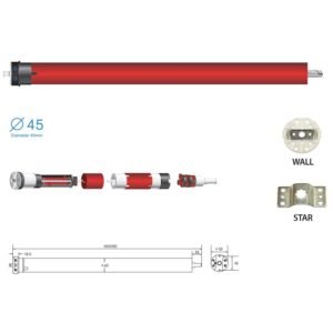 Motor tubular EURO30W/O, 30 Nm, alimentare la retea 230 V