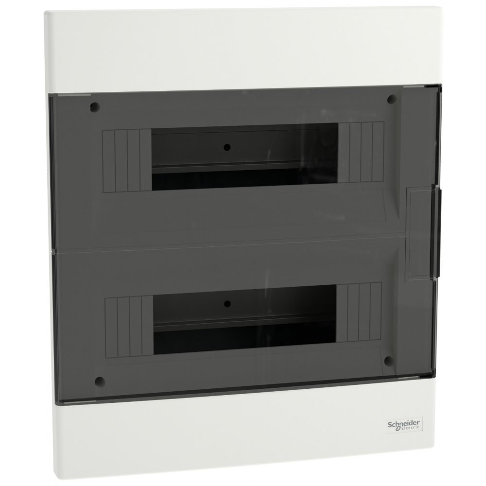 Tablou cu montaj incastrat Easy9EU, 2×12 Module, usa fumurie, cu 2 blocuri terminale Schneider EZ9EUA212