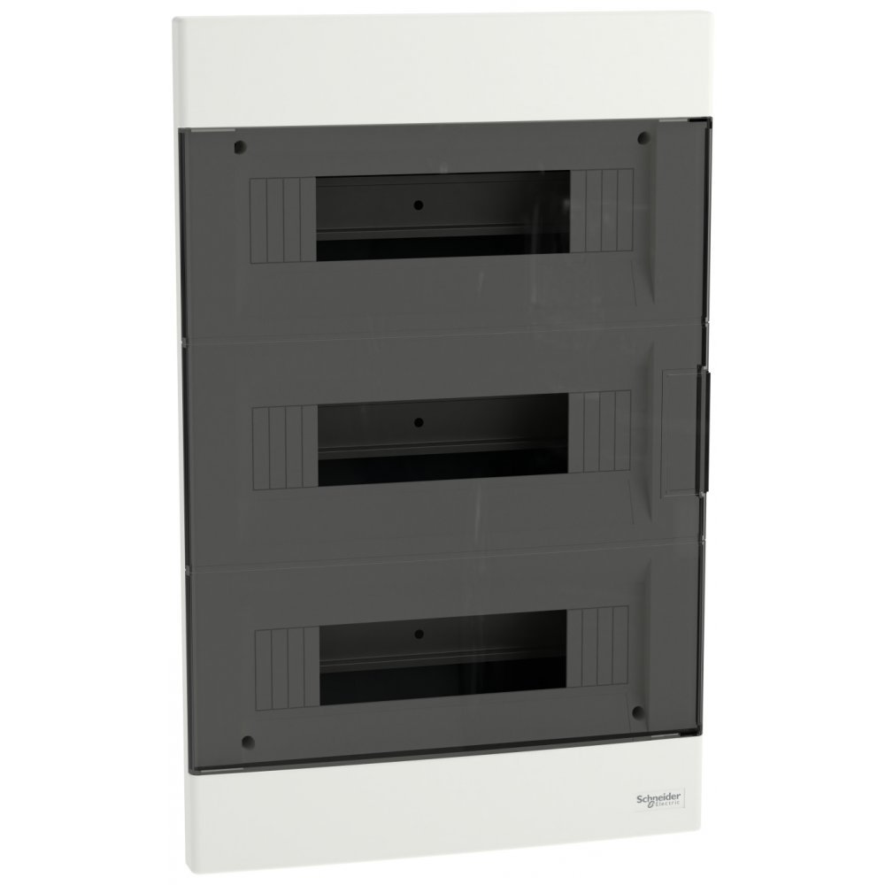 Tablou cu montaj incastrat Easy9EU, 3×12 Module, usa fumurie, cu 2 blocuri terminale Schneider EZ9EUA312