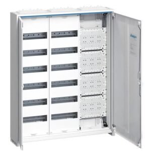 Tablouri de distributie IP31 cu sectie multimedia 144 module (6X24), aplicat Hager Univers FWB63K1