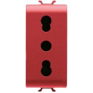 Priza pentru linii dedicate 1M 16A standard italian Gewiss Chorus GW10213, rosie