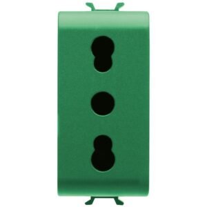 Priza 1M 16A pentru linii dedicate standard italian Gewiss Chorus GW10223, verde