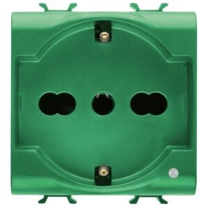 Priza 2M 16A standard italian/german pentru linii dedicate Gewiss Chorus GW10224, verde