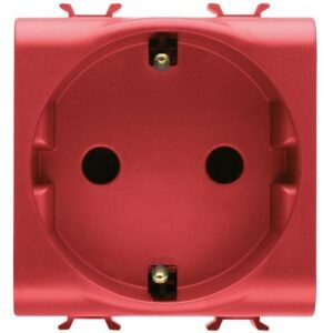 Priza 2 module pentru linii dedicate 2P+E 16A Gewiss Chorus GW10251, rosu