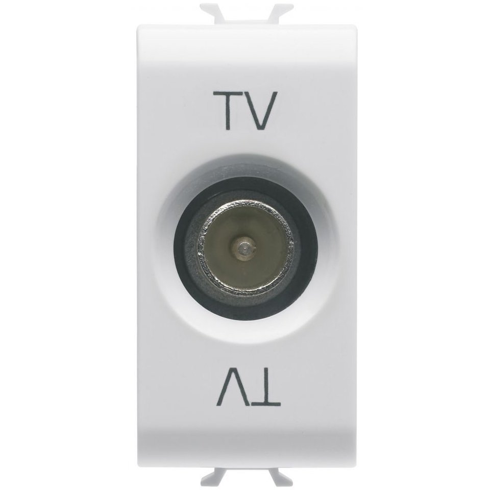 Priza tv de trecere 1 modul Gewiss Chorus GW10362, alb