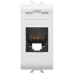 Priza telefon RJ11 1M Gewiss Chorus GW10401, alb