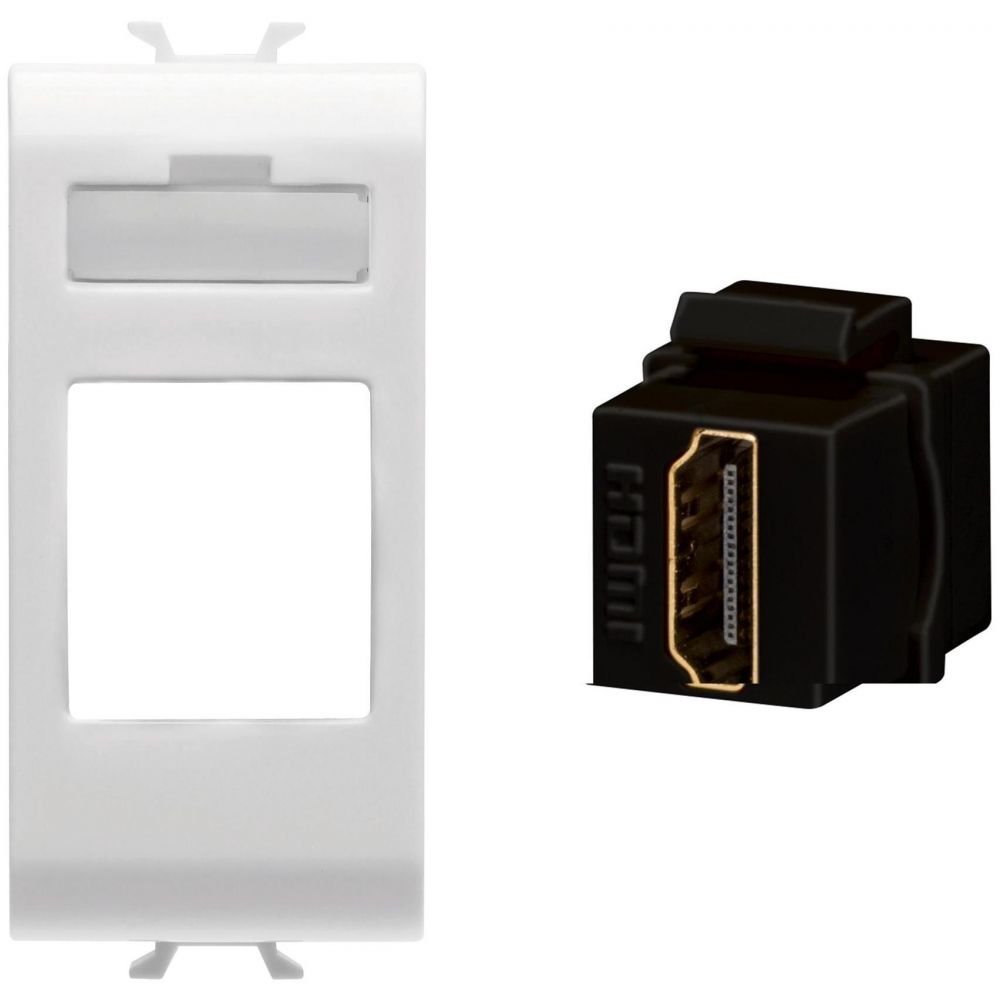 Priza HDMI 1 modul Gewiss Chorus GW10431 + GW38056, alb