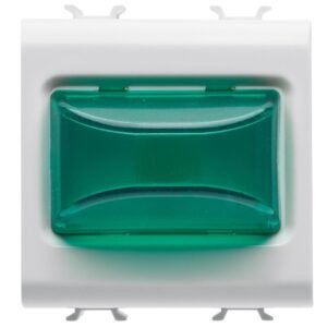 Lampa semnalizare reliefata verde 2 module 12V ac/dc / 230V ac Gewiss Chorus GW10632