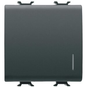 Intrerupator simplu cu Led ( neinclus ) 2 module 16A borne cu surub Gewiss Chorus GW12032, negru satin