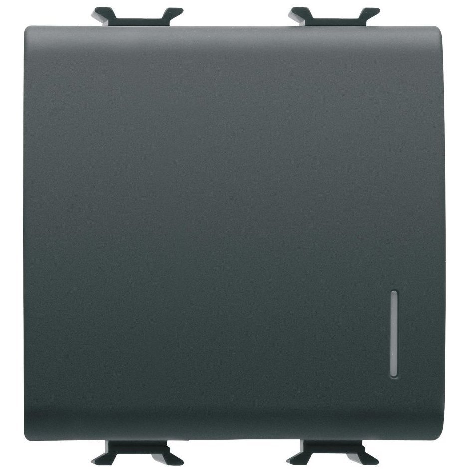 Intrerupator simplu cu led 2 m terminale cablare rapida Gewiss Chorus GW12032F, negru satin