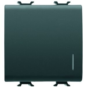 Intrerupator cap scara cu led 2 module Gewiss Chorus GW12072, negru satin