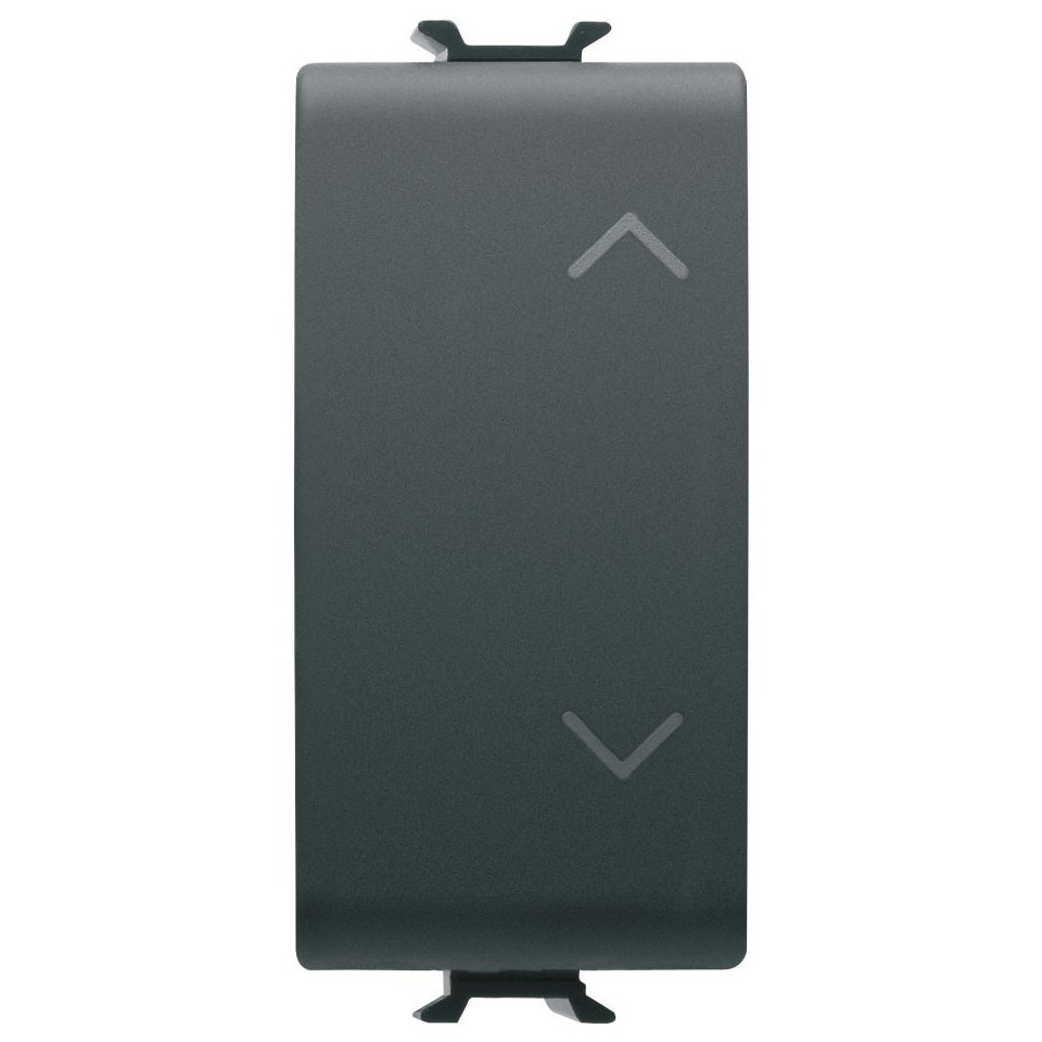 Buton jaluzele 1 modul Gewiss Chorus GW12140, 1P ND+ND 10A, interblocare, negru atin