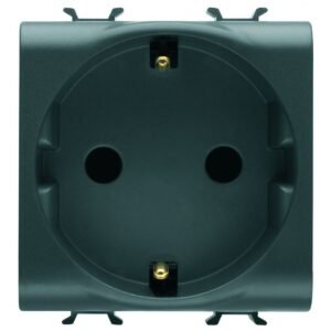 Priza 2 module Gewiss Chorus GW12241, negru satin