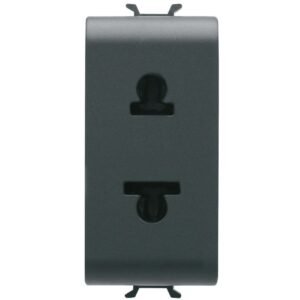 Priza euro/american 1 modul Gewiss Chorus GW12287, negru satin