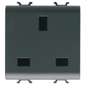 Priza 2M standard britanic Gewiss Chorus GW12296, negru satin