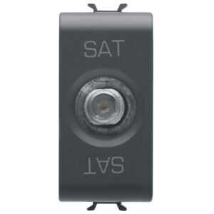 Priza tv/sat de trecere 5db 1 modul Gewiss Chorus GW12372, negru satin