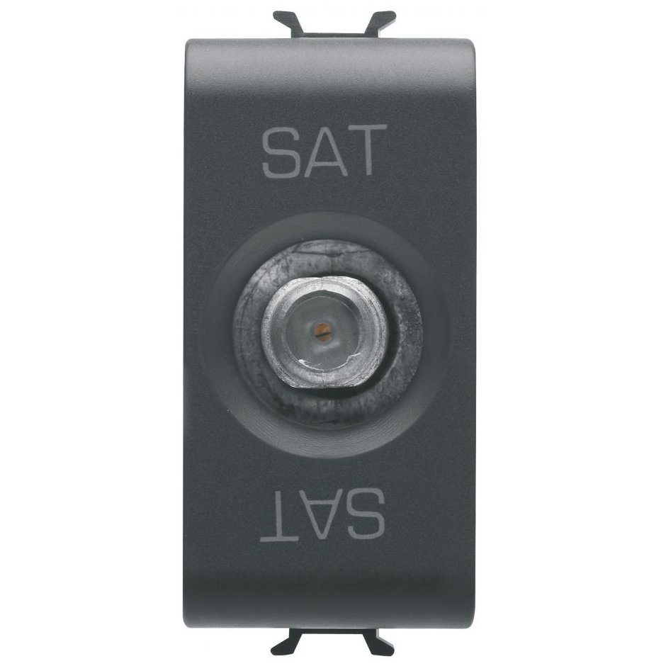 Priza tv/sat de trecere 5db 1 modul Gewiss Chorus GW12372, negru satin