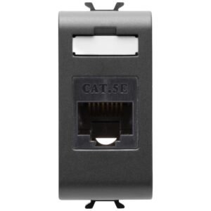 Priza date RJ45 CAT5E 1 modul Gewiss Chorus GW12421, negru satin