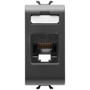 Priza de date UTP RJ45 CAT.6 1 modul Gewiss Chorus GW12423, negru satin