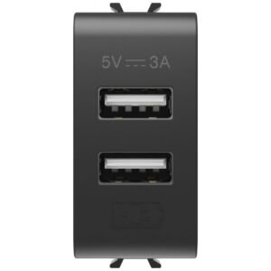 Sursa de alimentare usb tip A+A 3A 1 modul Gewiss Chorus GW12447, negru satin
