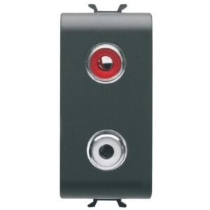 Priza audio/video RCA 1 modul Gewiss Chorus GW12453, negru satin