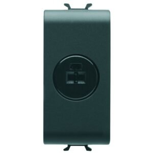 Priza audio/video 1 modul Gewiss Chorus GW12454, negru satin