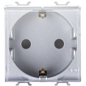 Priza 2 module cu capac transparent 16A Gewiss Chorus GW14242, titan