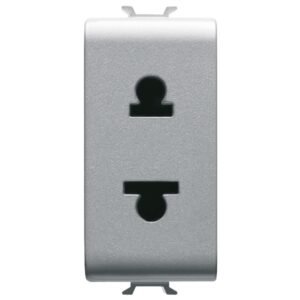 Priza 1M standard euro/american 15A Gewiss Chorus GW14287, titan