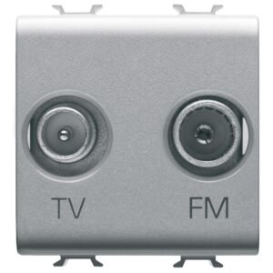 Priza 2M TV/FM directa 0dB Gewiss Chorus GW14381, titan