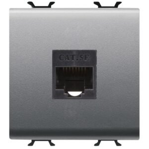 Priza de date RJ45 2 module CAT.5E UTP Gewiss Chorus GW14434, titan