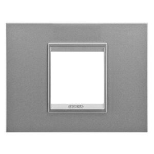 Rama ornament 2 module metal Gewiss Chorus Lux GW16202XA, monocrom aluminiu
