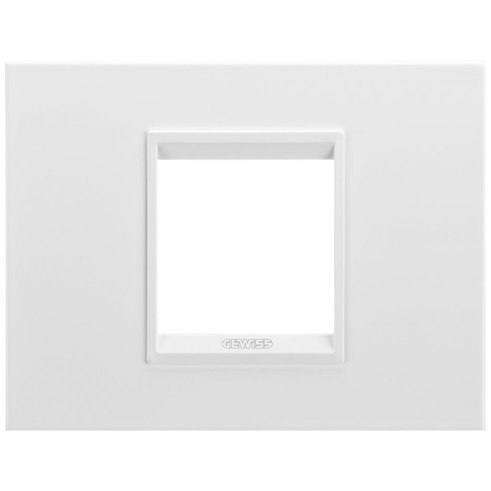 Rama ornament metal 2 module Gewiss Chorus Lux GW16202XW, alb satinat monocrom