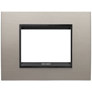 Rama ornament metal 3 module Gewiss Chorus Lux GW16203WS, aluminiu lavy