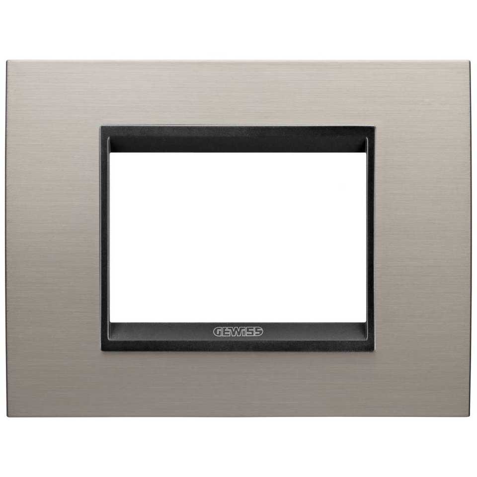 Rama ornament metal 3 module Gewiss Chorus Lux GW16203WS, aluminiu lavy