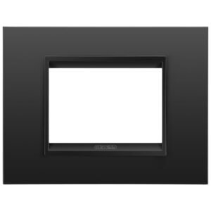 Rama ornament 3 module Gewiss Chorus Lux GW16203XM, negru satinat monocrom