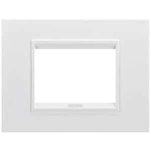 Rama ornament metal 3 module Gewiss Chorus Lux GW16203XW, alb satinat monocrom