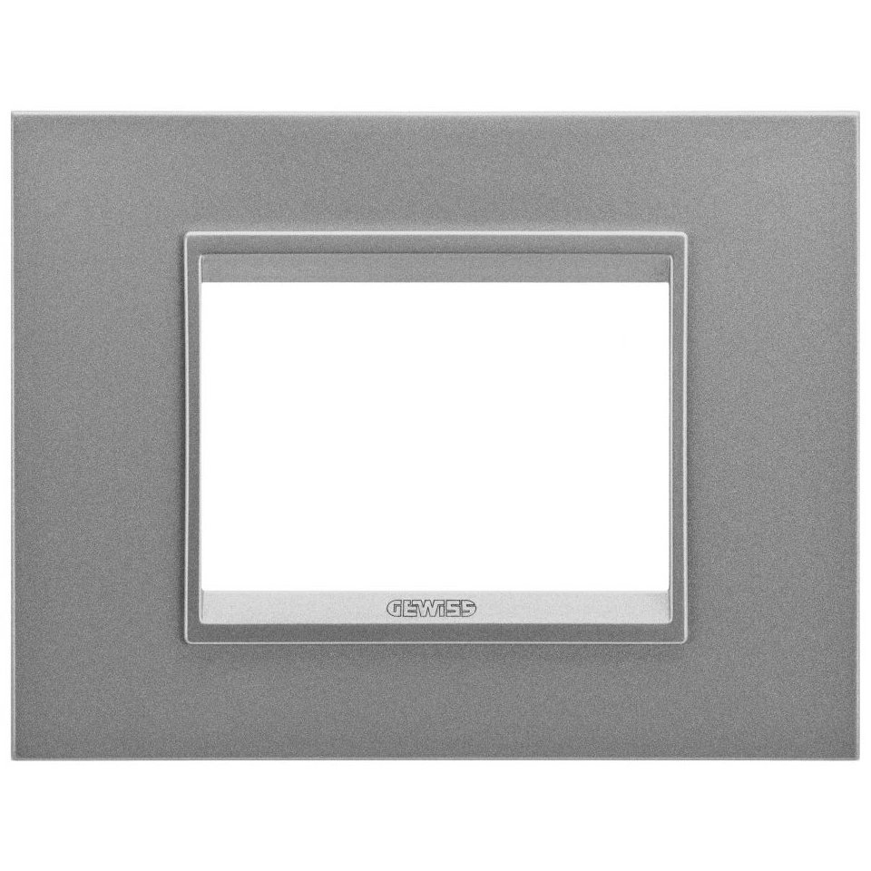 Rama ornament 4 module metal Gewiss Chorus Lux GW16204XA, monocrom aluminiu