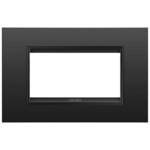 Rama ornament 4 module Gewiss Chorus Lux GW16204XM, negru satinat monocrom