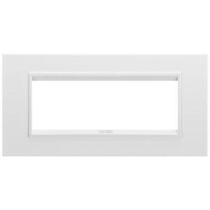 Rama ornament metal 6 module Gewiss Chorus Lux GW16206XW, alb satinat monocrom