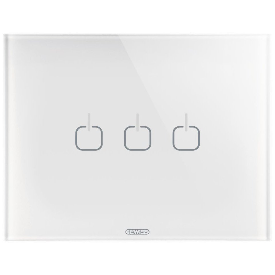Rama ornament 3 module 3 simboluri Gewiss Chorus Ice Touch GW16953CB, alb