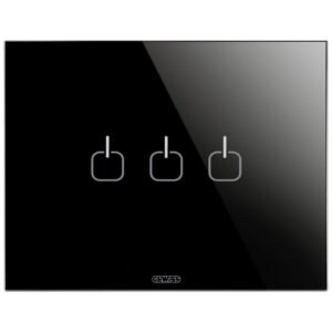 Rama ornament 3 module 3 simboluri Gewiss Chorus Ice Touch GW16953CN, negru
