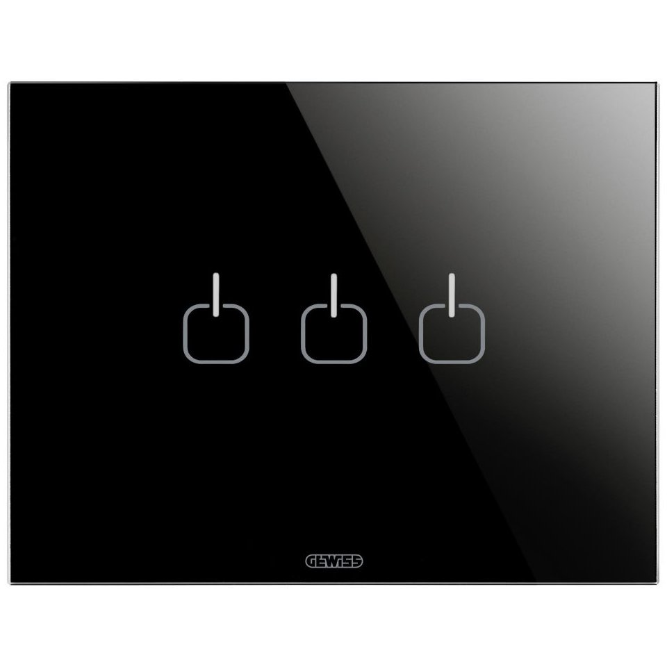 Rama ornament 3 module 3 simboluri Gewiss Chorus Ice Touch GW16953CN, negru