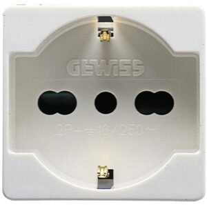PRIZA 2 module 16A 2P+E Gewiss System GW20246, alb