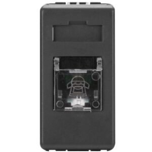 Priza telefon RJ11 1 modul Gewiss System GW21251, negru