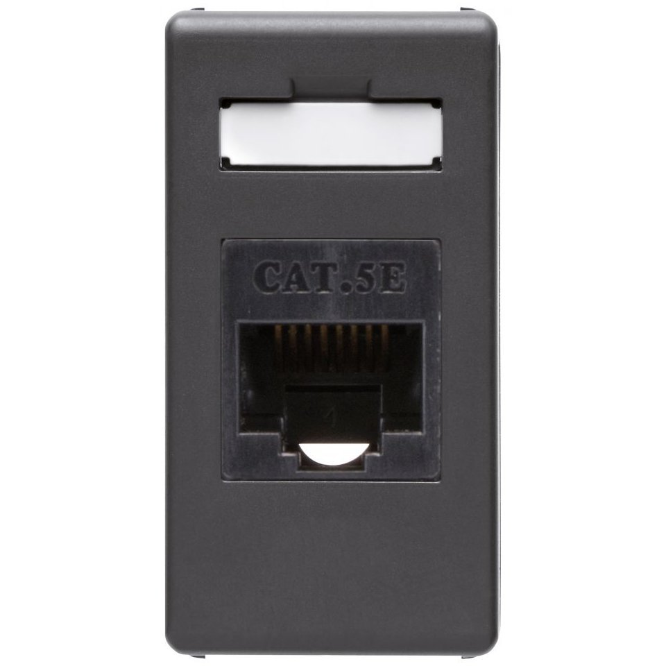 Priza date RJ45 Cat5e UTP 1 modul Gewiss System GW21271, negru