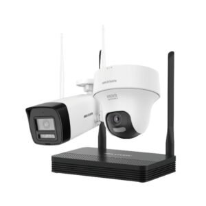 Kit supraveghere WiFi mixt HikVision Easy-Link HiLook IKS-2044BTH-PH/W, 4MP, 2.8 mm, IR 30 / 20 m, lumina alba 15 m, microfon, difuzor, detectie miscare, slot card