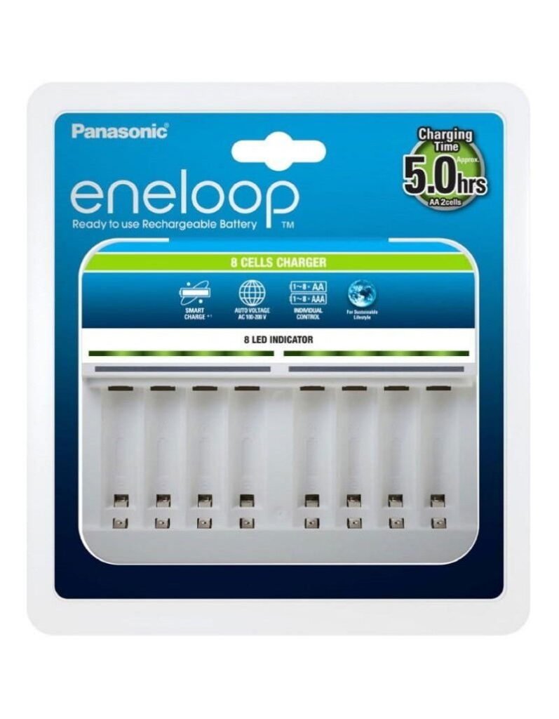 Incarcator Panasonic Eneloop pentru 8 acumulatori AA R6 sau AAA R3 Ni-MH BQ-CC63E – Default Title